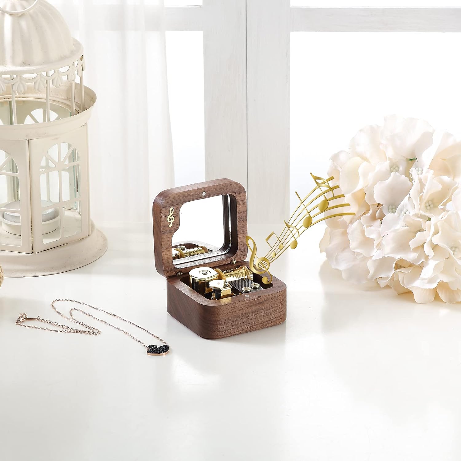 Wooden Wind up Music Box Natural Note Music Box, Tune You are My Sunshine 2.jpg