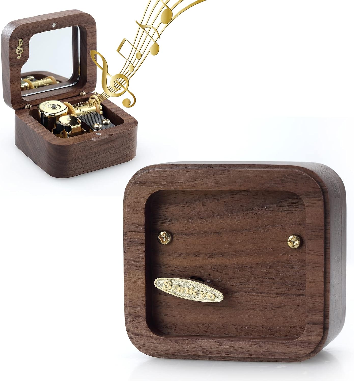 Wooden Wind up Music Box Natural Note Music Box, Tune You are My Sunshine 3.jpg