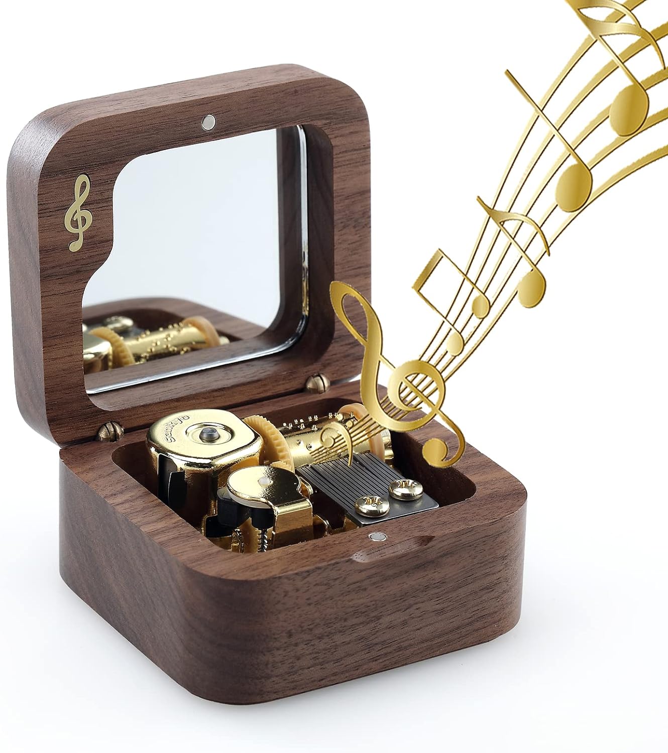 Wooden Wind up Music Box Natural Note Music Box, Tune You are My Sunshine 5.jpg