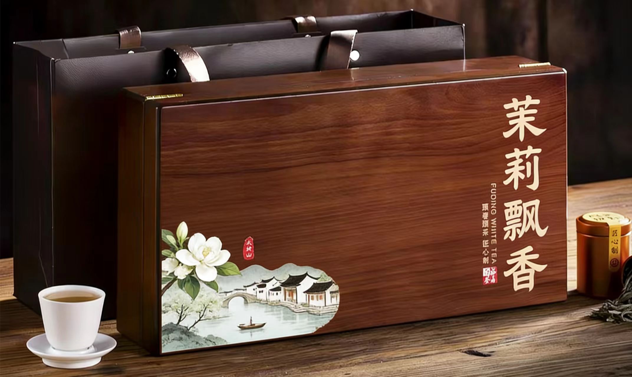 高档实木茶叶礼品盒 定制商务款 茶叶空盒 木制包装 (3).jpg